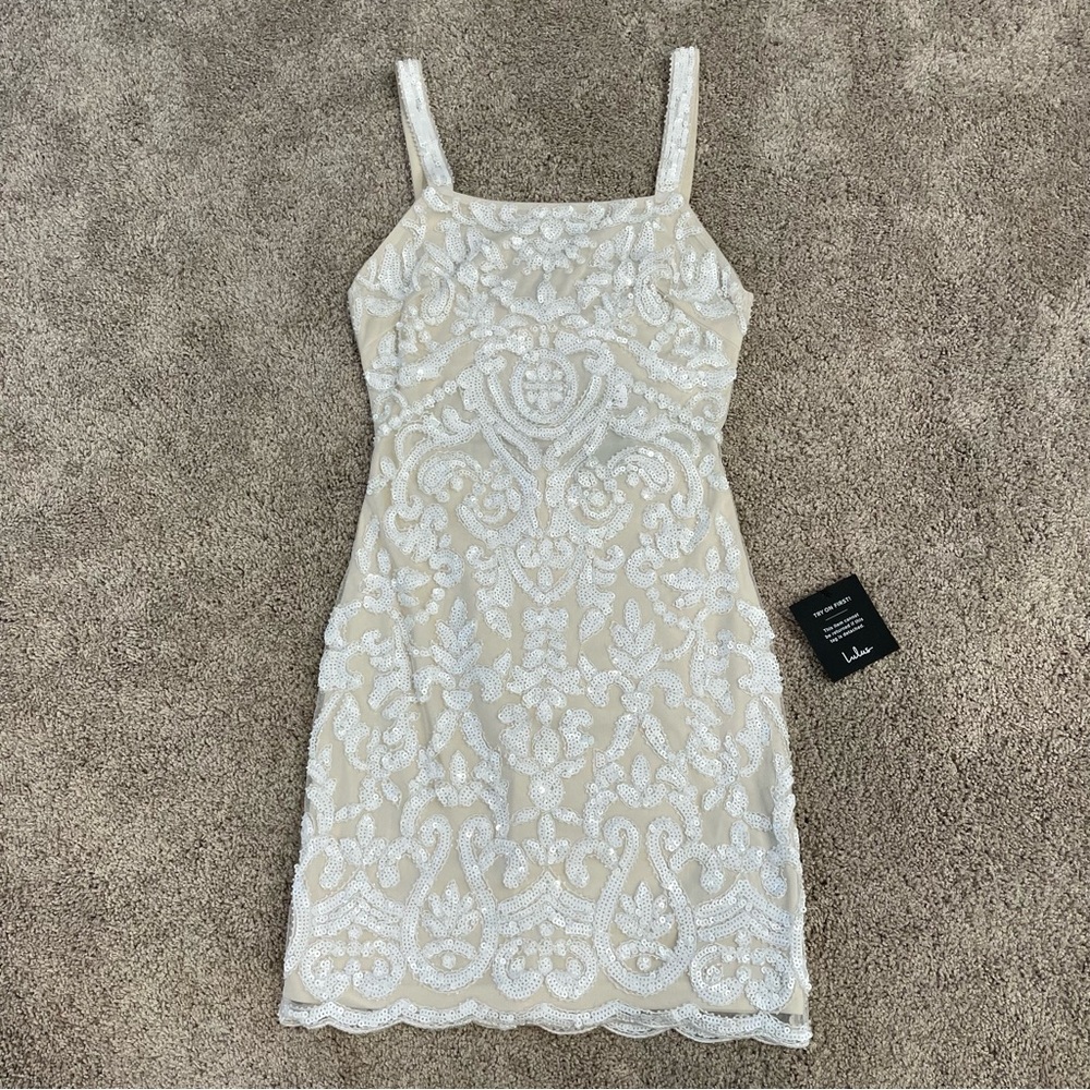 Lulus Sequin Open Back Dress